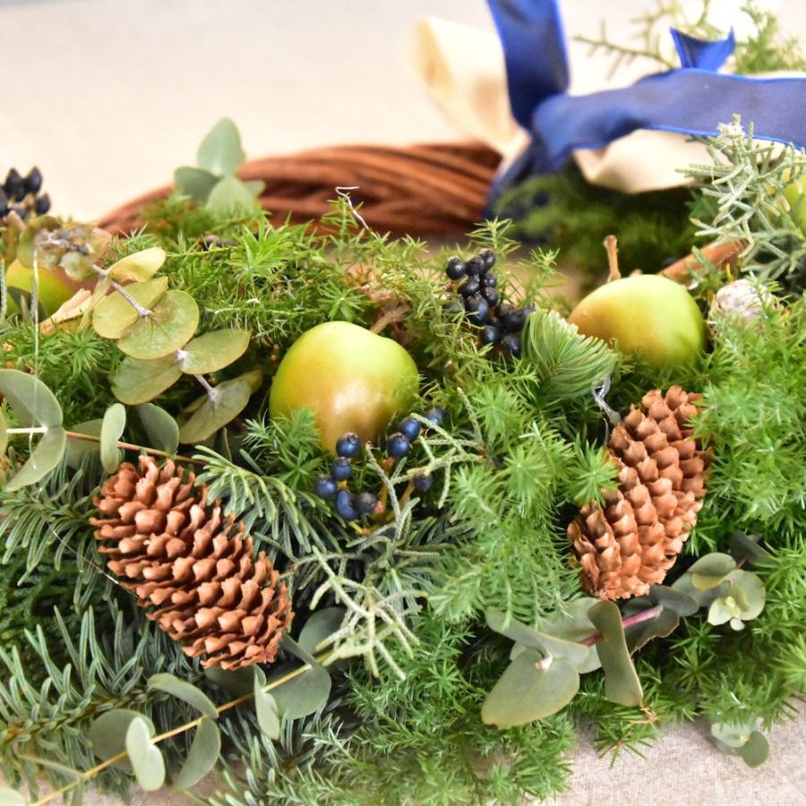クリスマスリース 早割 手作り スタンダード35cm 玄関 オレゴン産 モミ