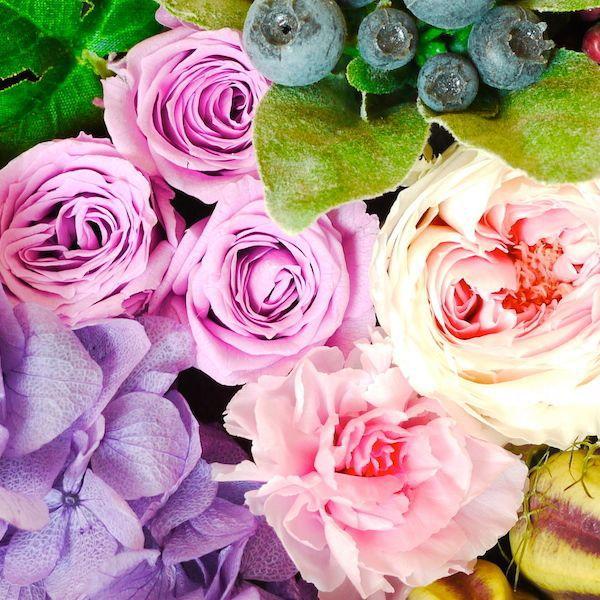 フラワーアレンジ　ボックス　プリザーブドフラワー　ローズ　パープル　プリザーブドフラワー　香り　パープル　ギフト　BOX　 |  | 02