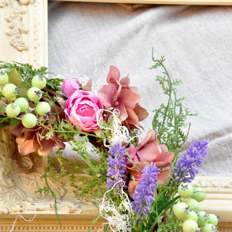 リース 玄関 おしゃれ ピンク バラ ギフト プレゼント バラ ローズ