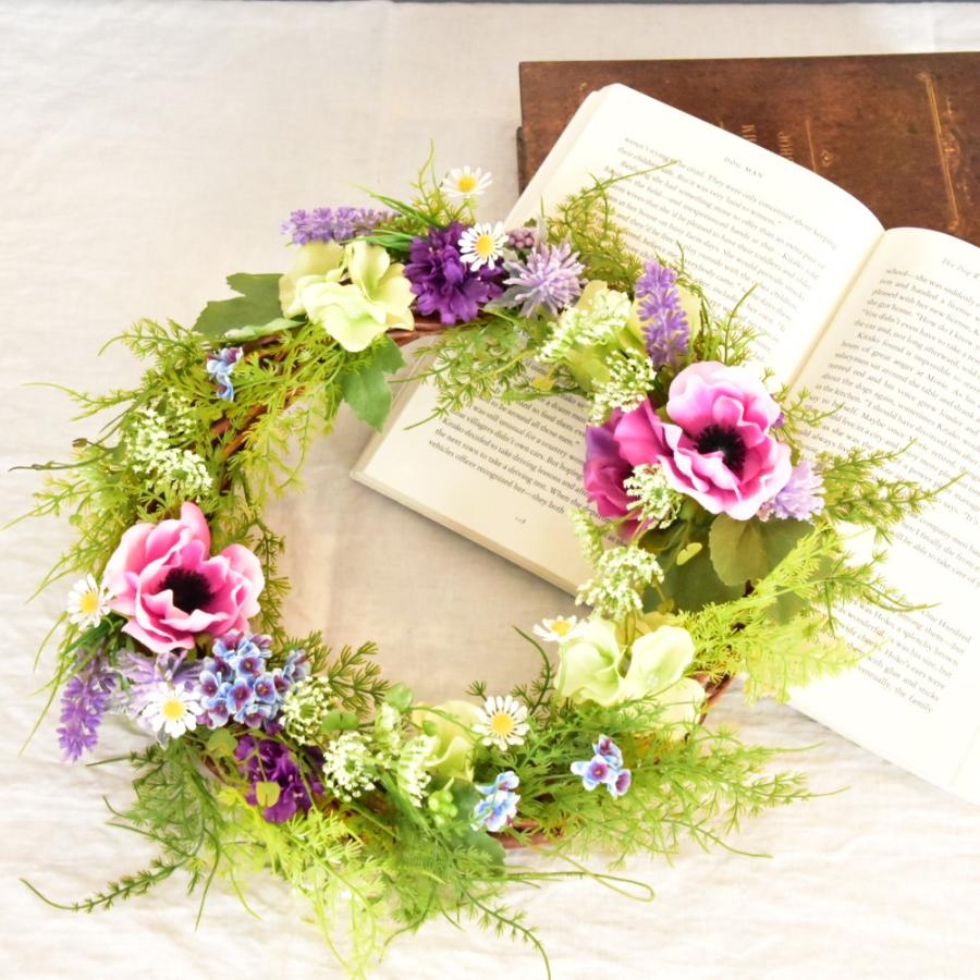 フラワーリース 紫 コスモス Francfranc パープル 玄関リース クリスマスリース 紫 コスモス Francfranc パープル リース 野花 楽天