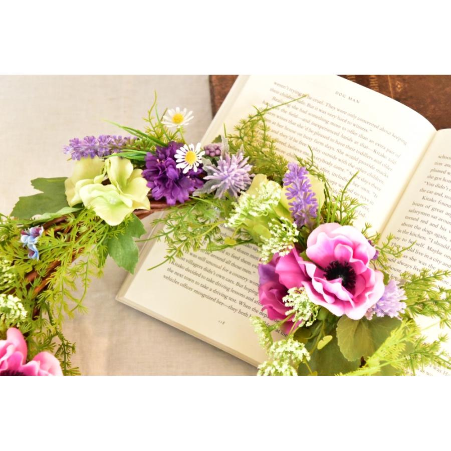 商品名【茉白】ゆきこ❤️ナチュラル♥アネモネのフラワーリース 玄関リース 楽天市場】新築や結婚祝いに♪【玄関ドアOK♪】白いハーフムーン