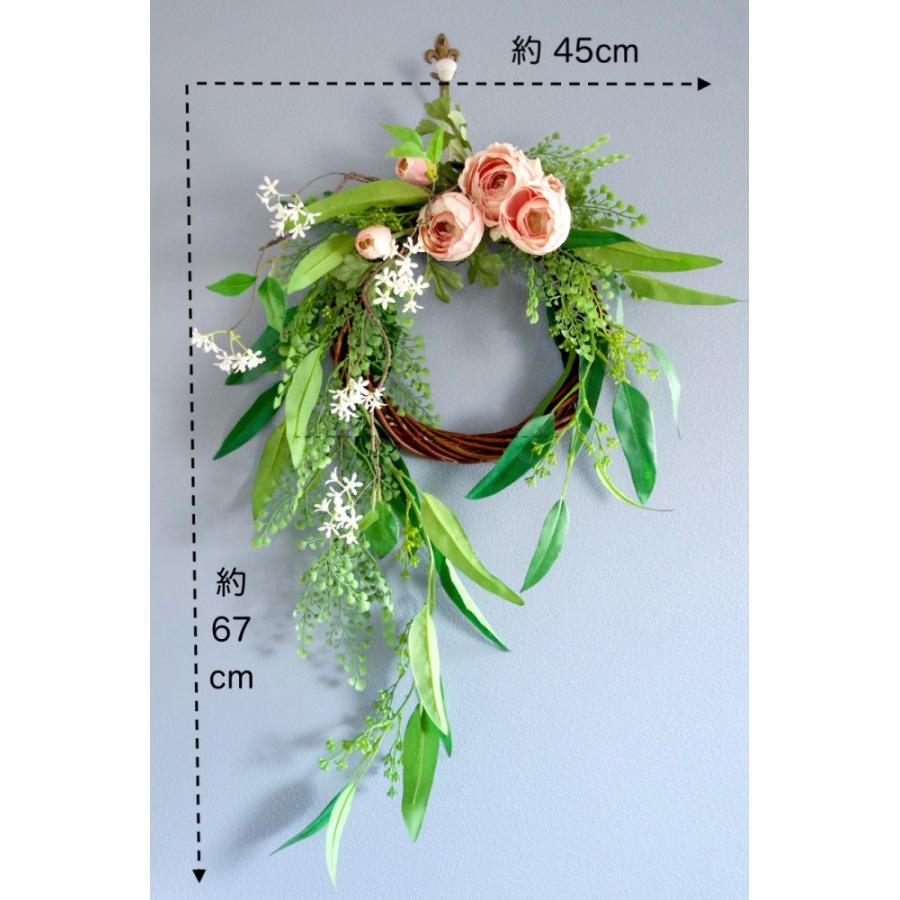フラワー・リース yu ドライフラワーリース 白いソーラーフラワーと緑のお花（16cm