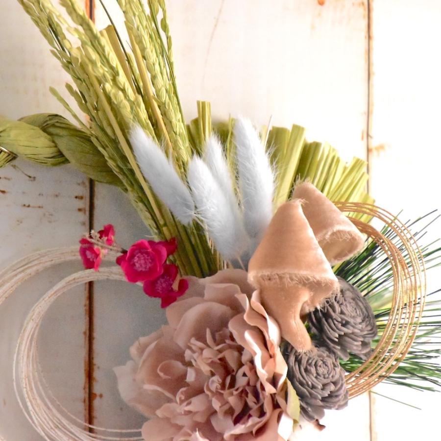 お正月かざり しめ縄 手作り おしゃれ ナチュラル 送料込 リース