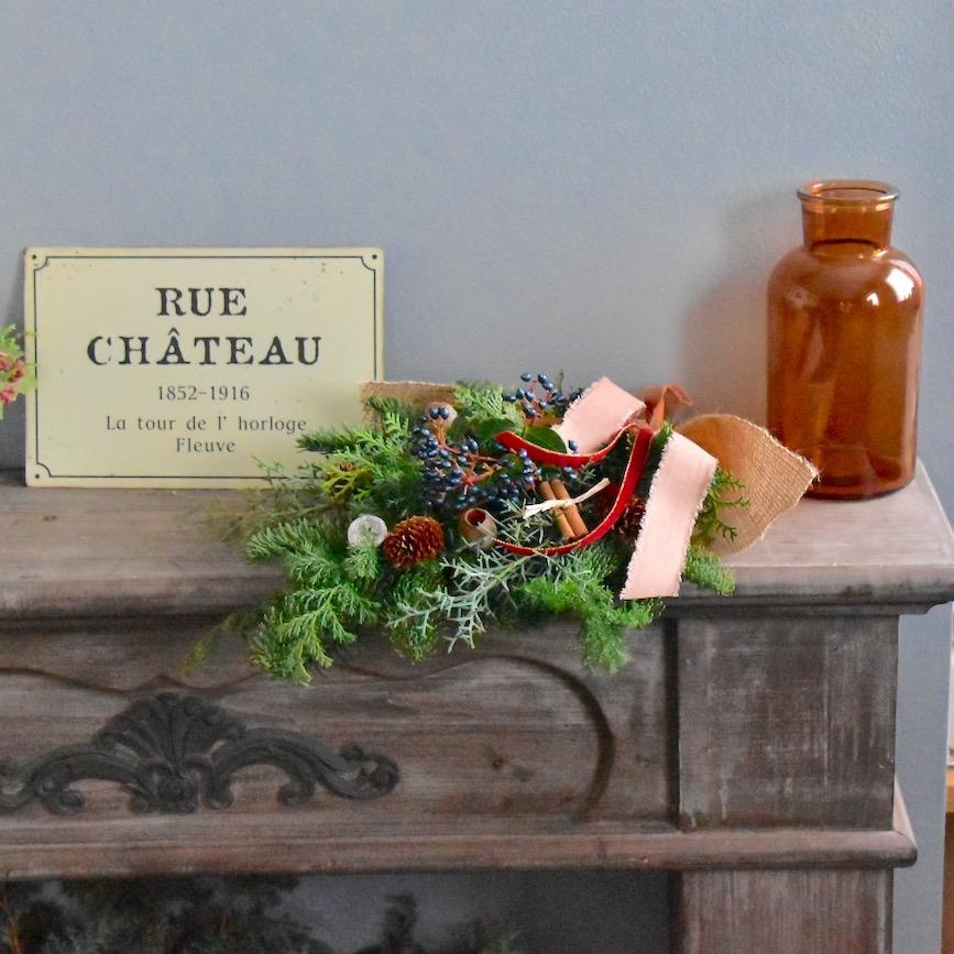 クリスマススワッグ 手作り 本物 早割 玄関 ブルー オレゴン産 生モミ