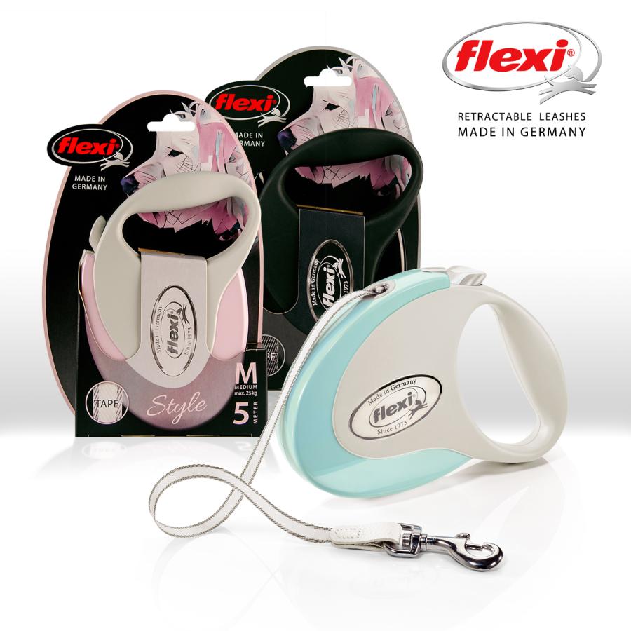 希少 flexi フレキシリード 5mリード 花柄 犬 ペット ホワイト