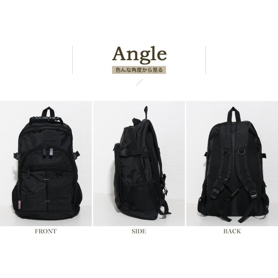 バッグ リュック ビジネスバッグ メンズ 背面メッシュ 多機能 PC・タブレット対応 ポケット A4 大容量 通勤 出張 ブラック PC対応デイパック 42510【送料無料】 | FLiC | 07