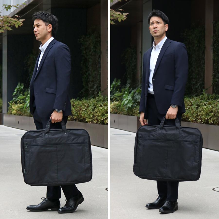 バッグ ビジネスバッグ ガーメント メンズ 手提げ ハンガー付き 鞄 出張 冠婚葬祭 黒 ブラック BC大型3スーツ三ツ折ハンガー bag-28（13064）【送料無料】 |  | 06