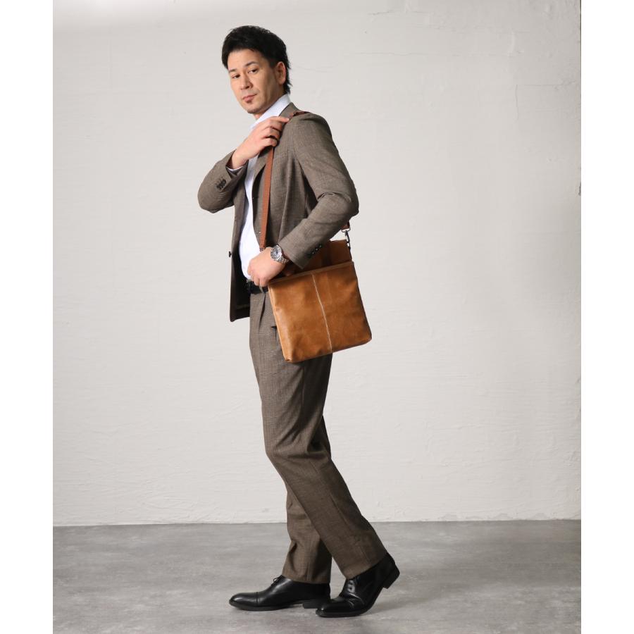 バッグ ショルダーバッグ 手提げ 肩掛け メンズ レディース 日本製 ショルダー 鞄 黒 キャメル ブレリアス白化合皮薄型手提タテ bag-41（26674）【送料無料】 |  | 10