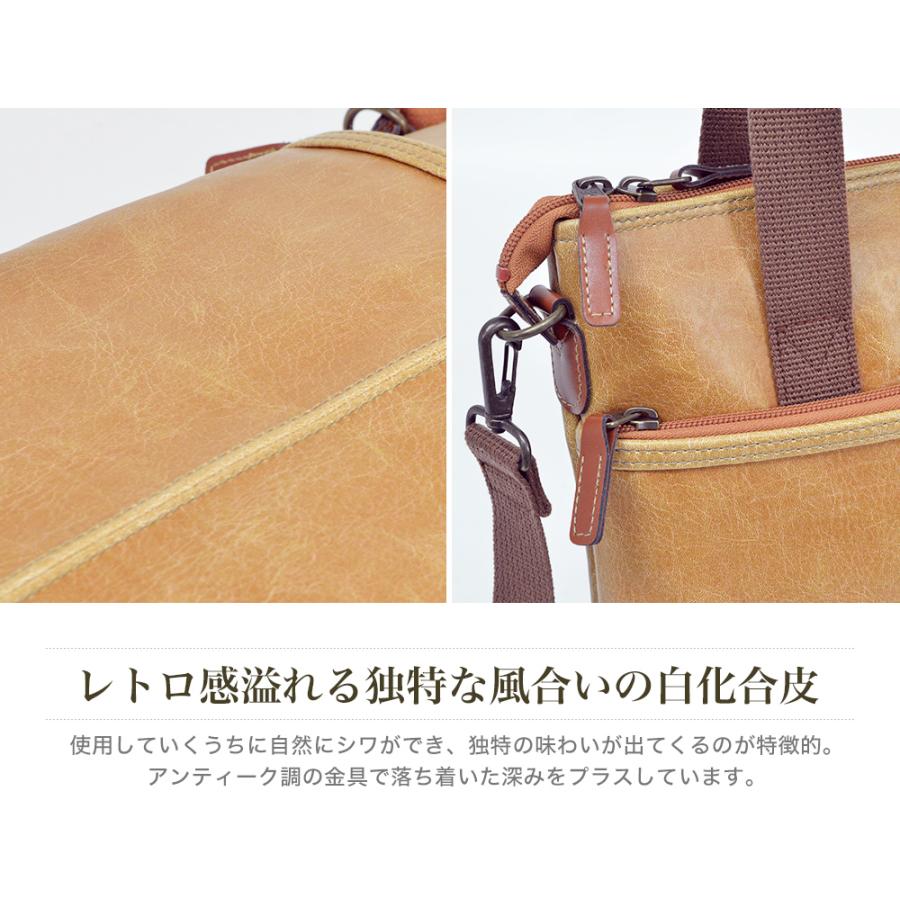 バッグ ショルダーバッグ 手提げ 肩掛け メンズ レディース 日本製 ショルダー 鞄 黒 キャメル ブレリアス白化合皮薄型手提タテ bag-41（26674）【送料無料】 |  | 03