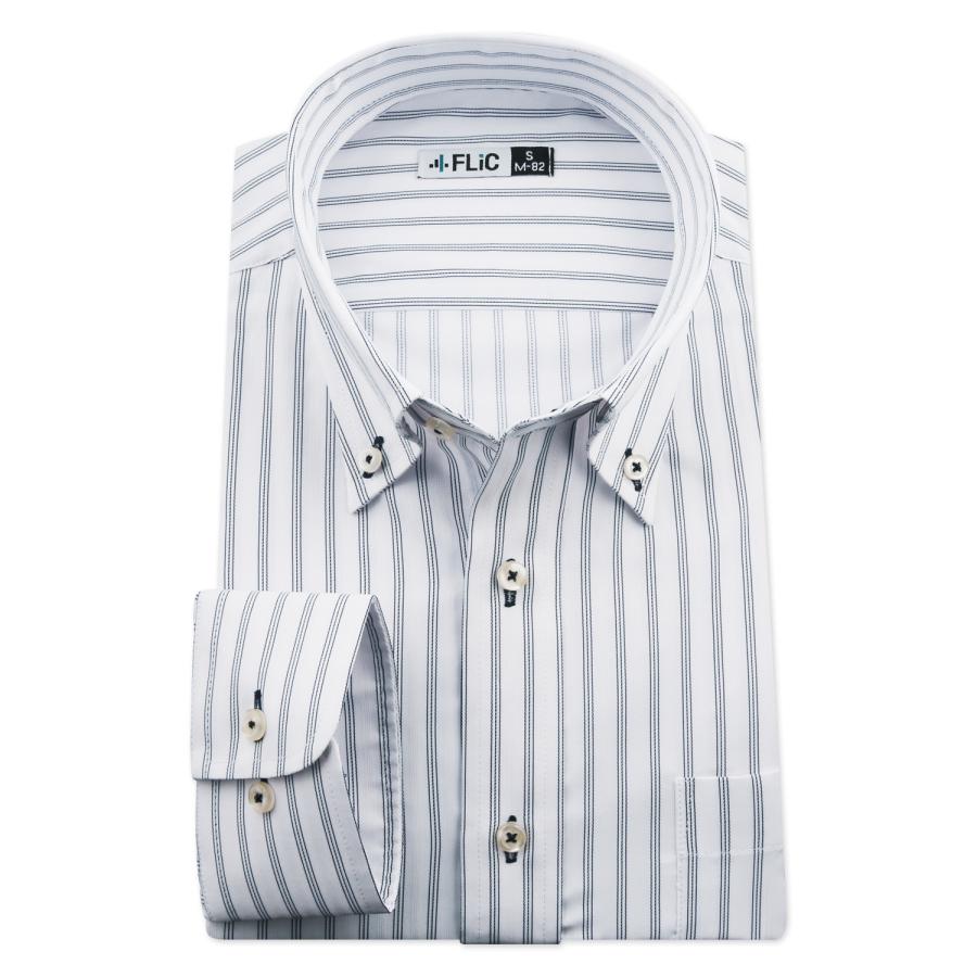 ワイシャツ ノーアイロン ドライ ストレッチワイシャツ メンズ 長袖 形態安定 吸水速乾 織柄 ボタンダウン / fb1409 |  | 06