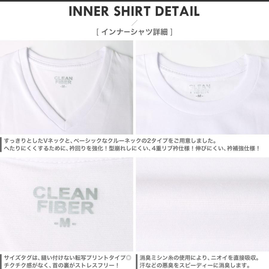 2枚セット デオドラント 吸汗速乾 消臭加工 インナーシャツ メンズ 半袖 クルーネック Vネック 送料無料 it-03 | FLiC | 06