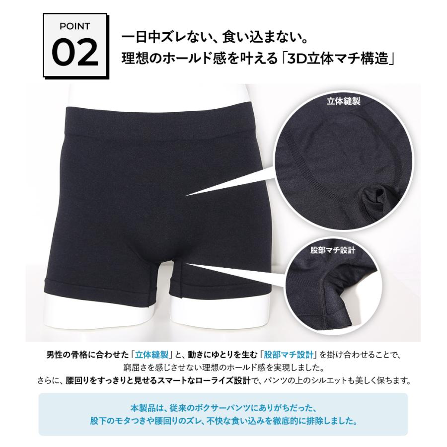 ボクサーパンツ メンズ 3枚セット 前閉じ 下着 肌着 ストレッチ ローライズ ボクサーブリーフ パンツ インナー シンプル 無地 男性 iu-52【メール便送料無料】 | FLiC | 02