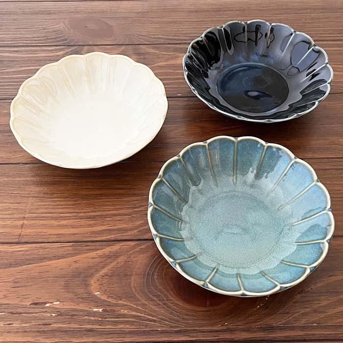 soymilk　大皿2枚 和風陶器椀 5枚セット 小鉢 2つ仕切り 19cm ボウル KANADE 陶器 同色5個セット （ 電子