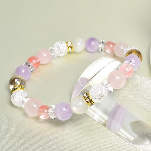 パワーストーン ブレスレット ムーンストーン ローズクォーツ  