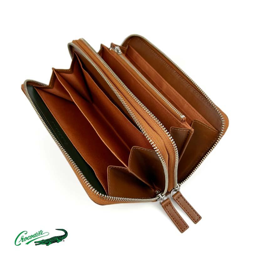 CROCODILE(クロコダイル)ダブルファスナー 長財布 ロングウォレット