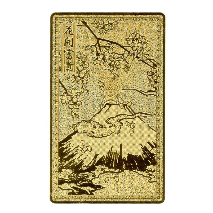 純金999.9 金運カード ゴールドプレート 開運 お守り ゴールドカード 富士山 カード型 お守り 開運 金運 財運 風水 金色 ゴールド メタル