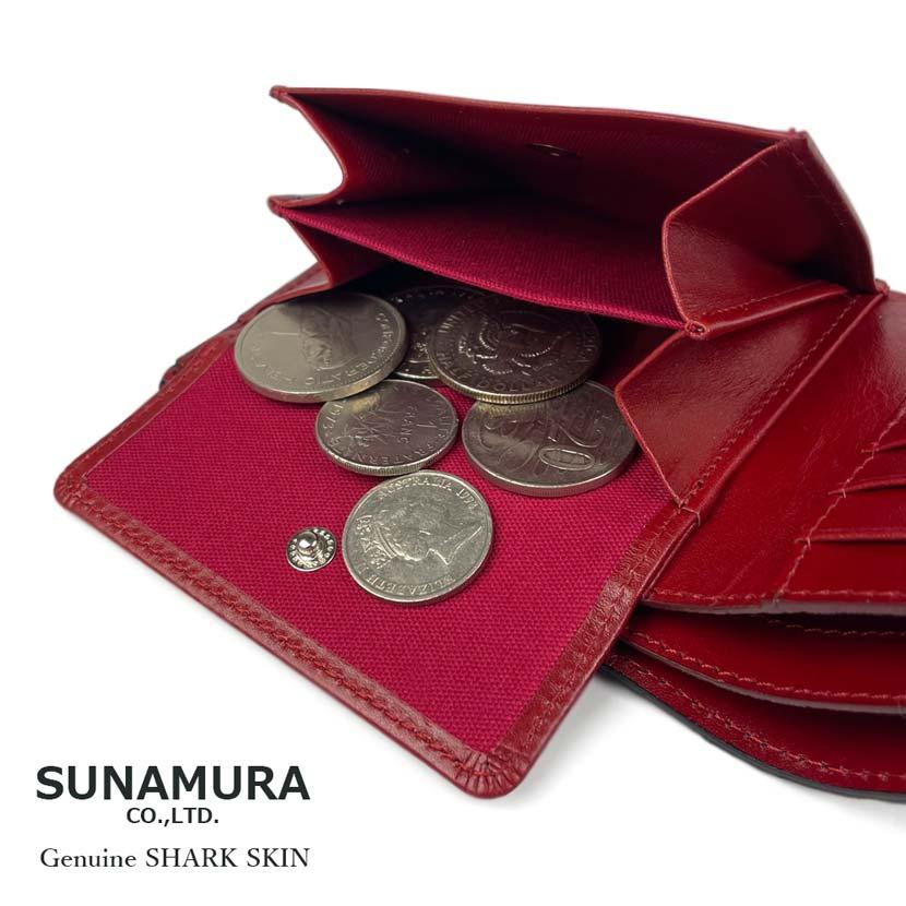 SHARK LEATHER 日本製 二つ折り 財布 ショートウォレット コンパクト