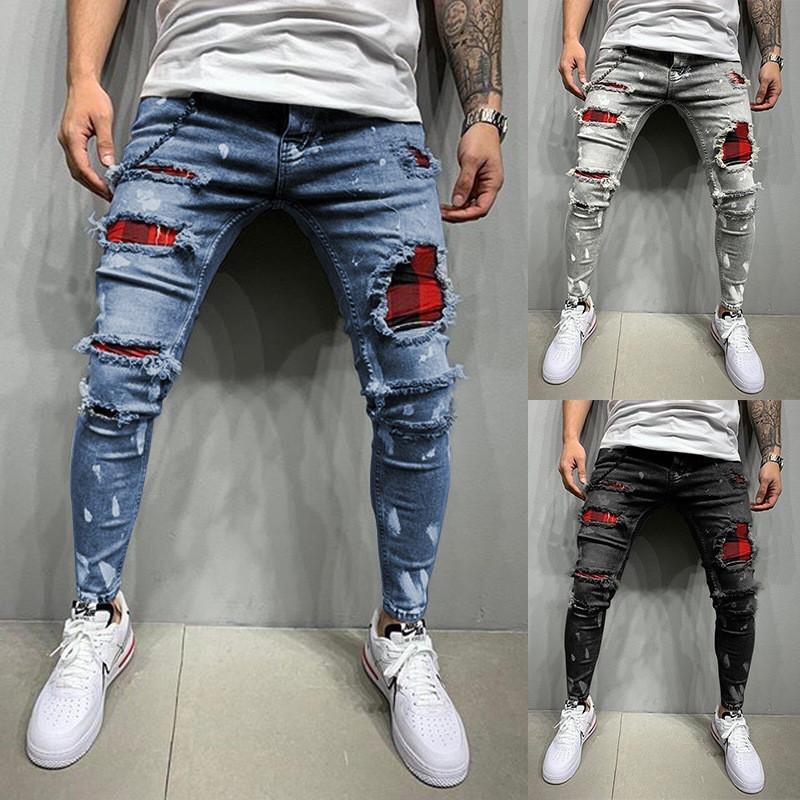 福袋 デニム ジーンズ スキニーパンツ メンズ デニムパンツ ボトムス ジーパン ストレッチ ダメージ 春夏秋 Recomenda Co