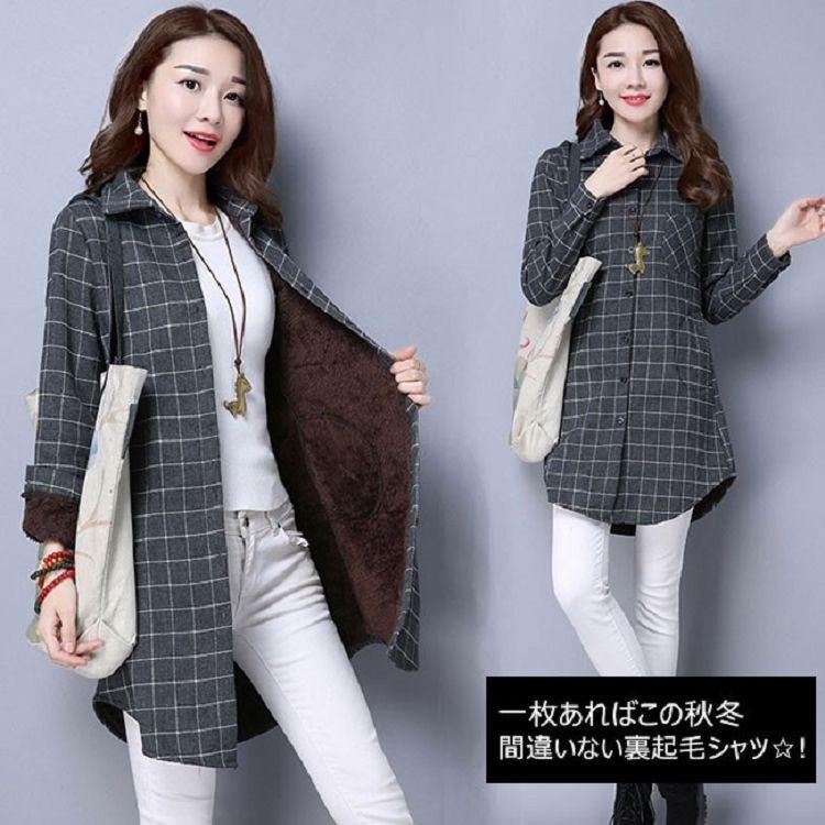 レディース シャツ 裏起毛 おしゃれ ボア 裏ボア チェックシャツ トップス チェックシャツ ロング丈 あったか カジュアル もこもこ 大きいサイズ 17秋冬新作 Flegt999 Flight 通販 Yahoo ショッピング