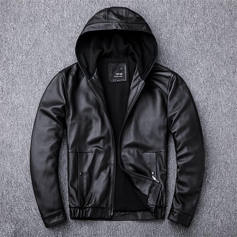 品質のいい バイクジャケット 本革ジャケット レザージャケット メンズ 革ジャケット 防寒防風 バイクウェア 革ジャン フード付き 秋冬 羊革 革ジャン レザージャケット サイズ L