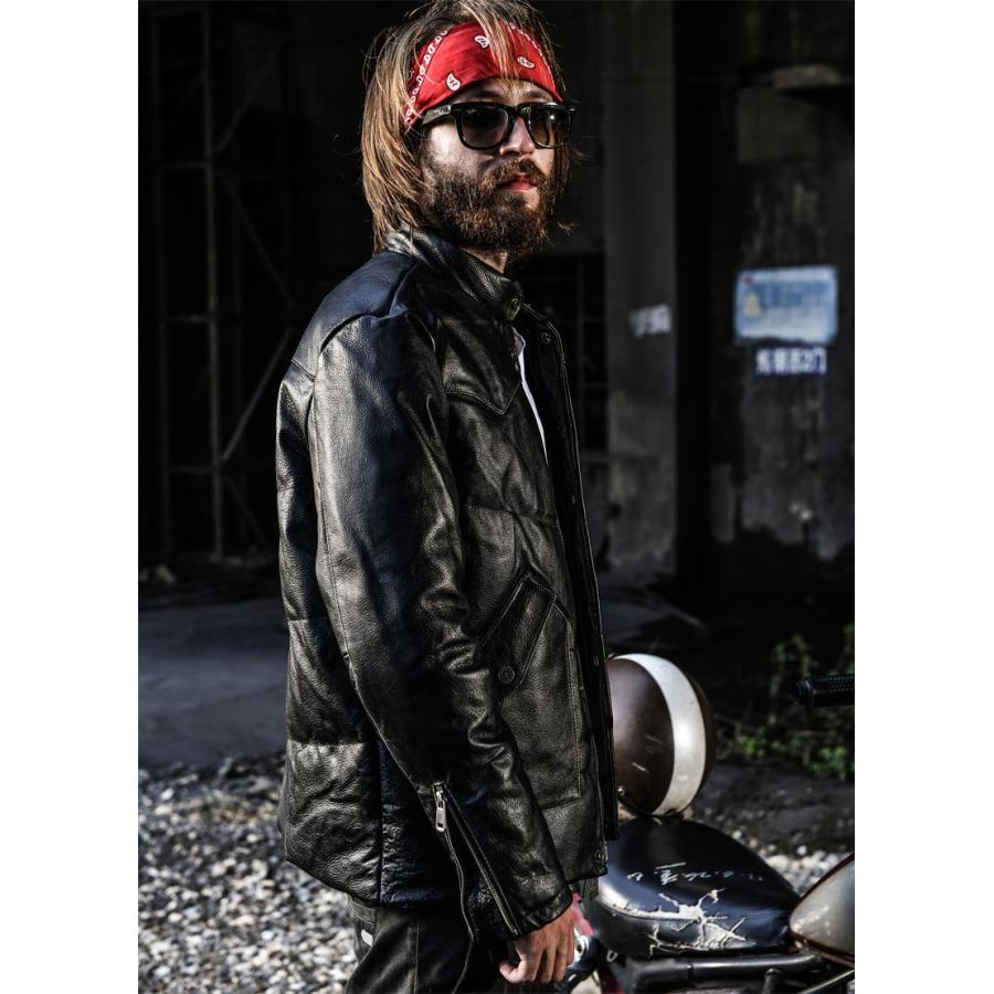 憧れ AND ELLセール 本革ジャケット ダウンジャケット バイク用 レザー