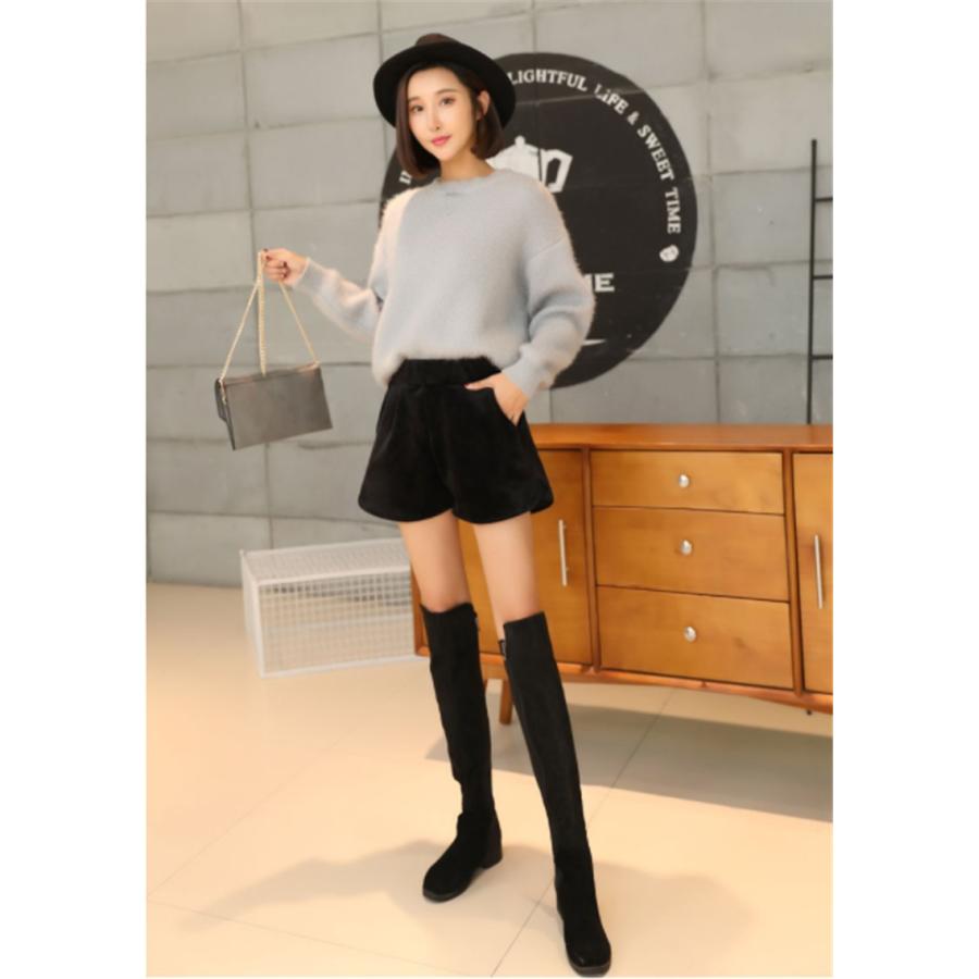 ボトムス レディース ハーフパンツ おしゃれ ショートパンツ ハイウエスト 短パン 黒 春秋冬 Flpt03 Flight 通販 Yahoo ショッピング