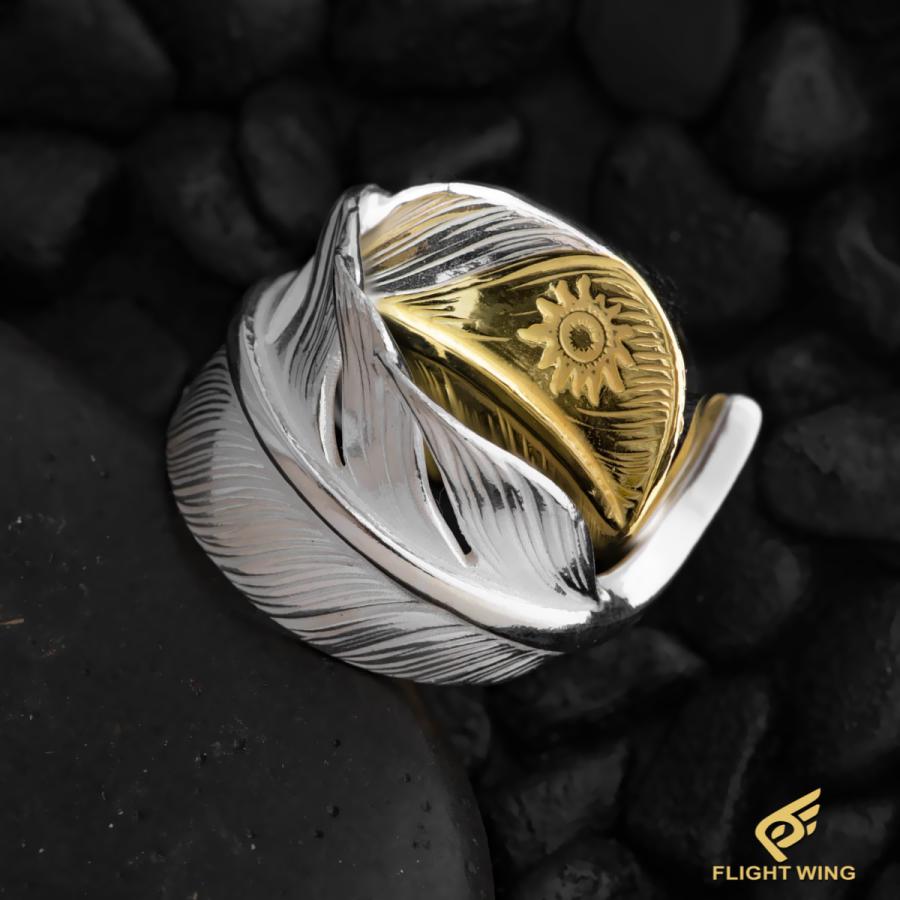 【新品】K18 Top SV Feather Ring / La Key ラキー 先金フェザーリングの画像