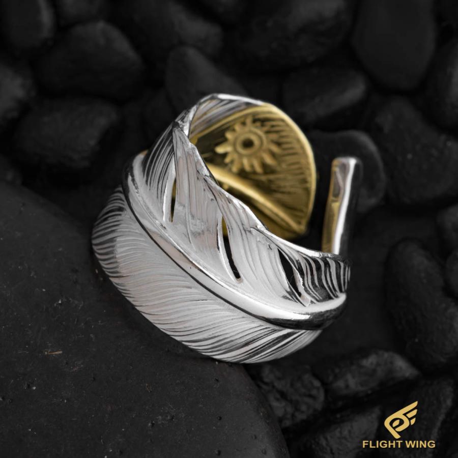 【新品】K18 Top SV Feather Ring / La Key ラキー 先金フェザーリングの画像
