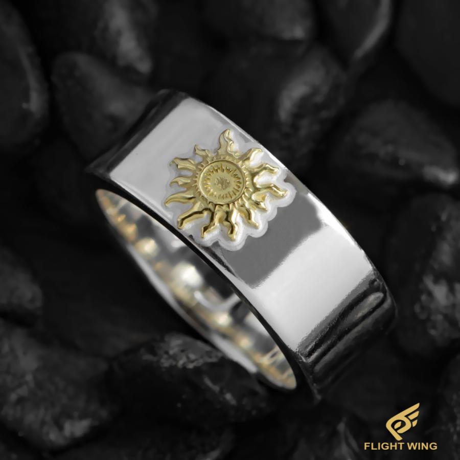 【新品】SV Ring with K18 Sun / La Key ラキー 太陽リングの画像