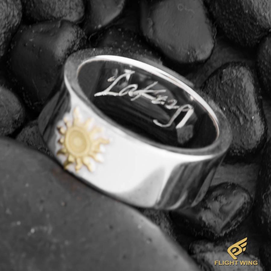 【新品】SV Ring with K18 Sun / La Key ラキー 太陽リングの画像
