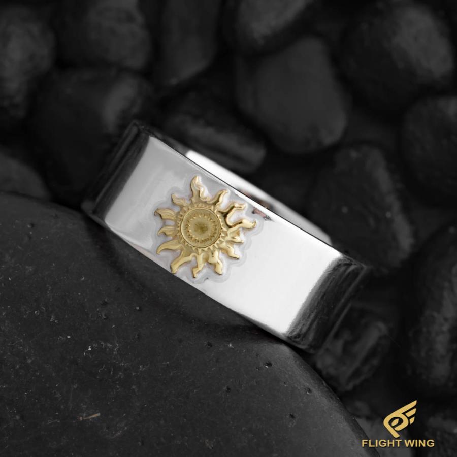 【新品】SV Ring with K18 Sun / La Key ラキー 太陽リングの画像