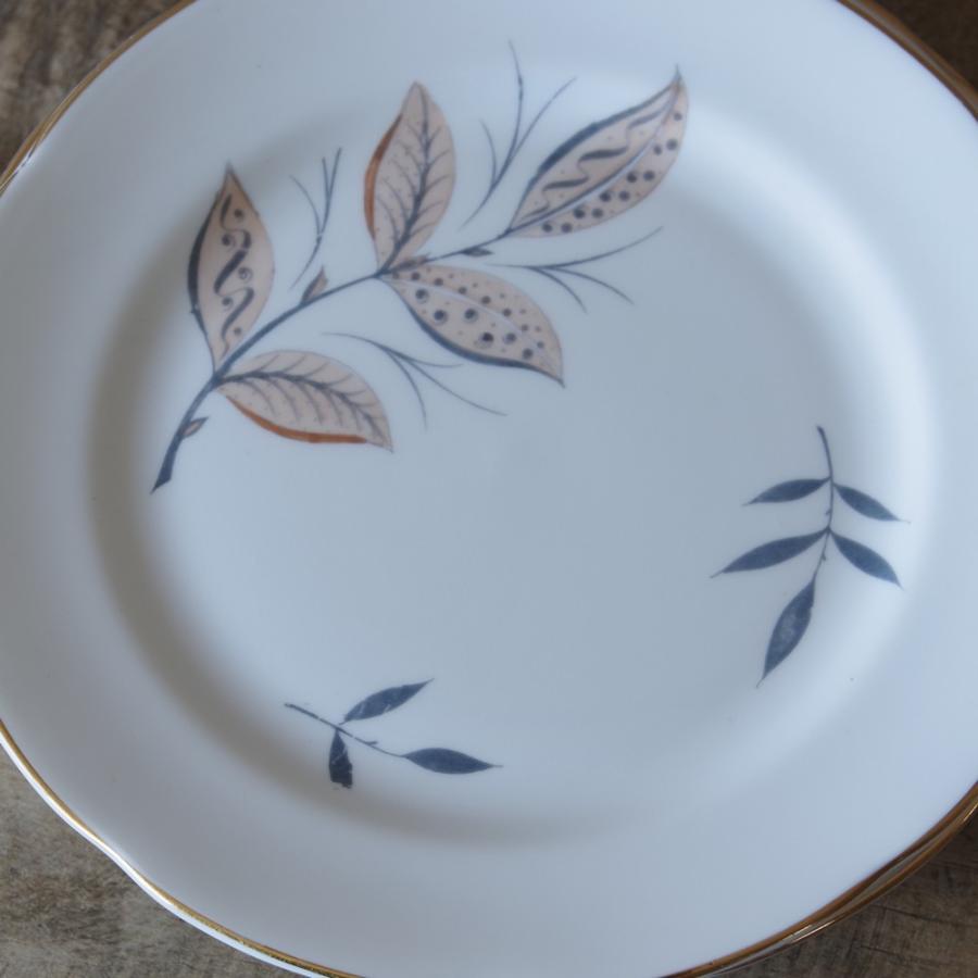 ヴィンテージ 食器 ケーキ皿 取り皿 リーフ柄 ボタニカル柄 デザート