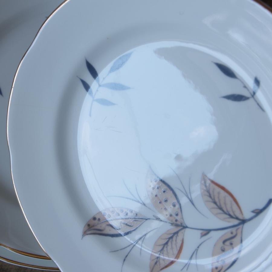 ヴィンテージ 食器 ケーキ皿 取り皿 リーフ柄 ボタニカル柄 デザート