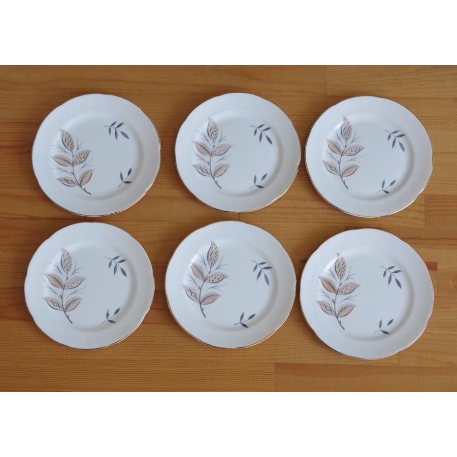 ヴィンテージ 食器 ケーキ皿 取り皿 リーフ柄 ボタニカル柄 デザート