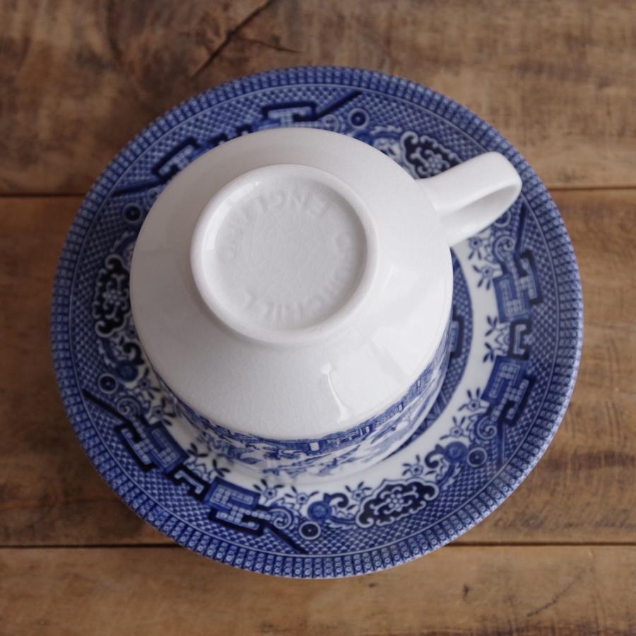 イギリス チャーチル ブルーウィロー コーヒーカップ ソーサー ヴィンテージ 食器 陶器 Churchill #220220-1~4