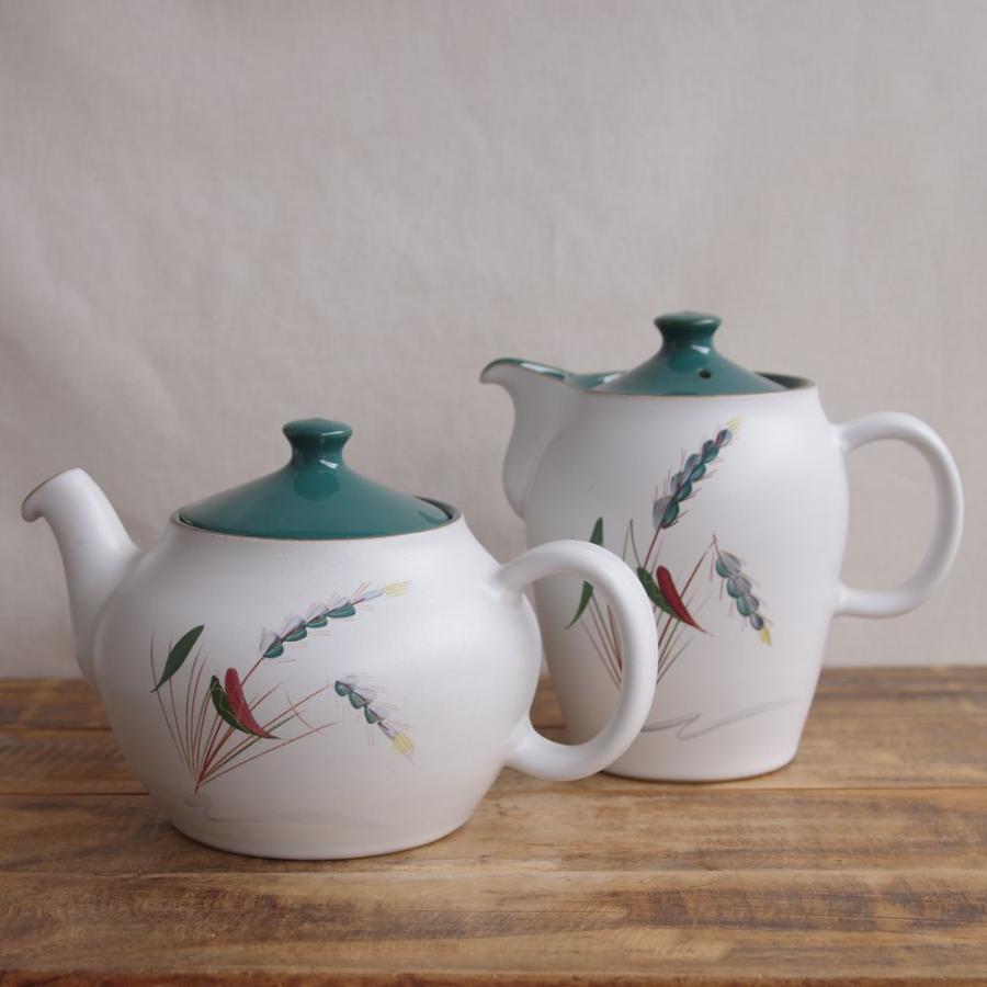 ヴィンテージ食器 デンビー コーヒーポット ティーポット DENBY グリーンウィート Green Wheat 手描き 麦 #240405-2｜flohmarkt｜16