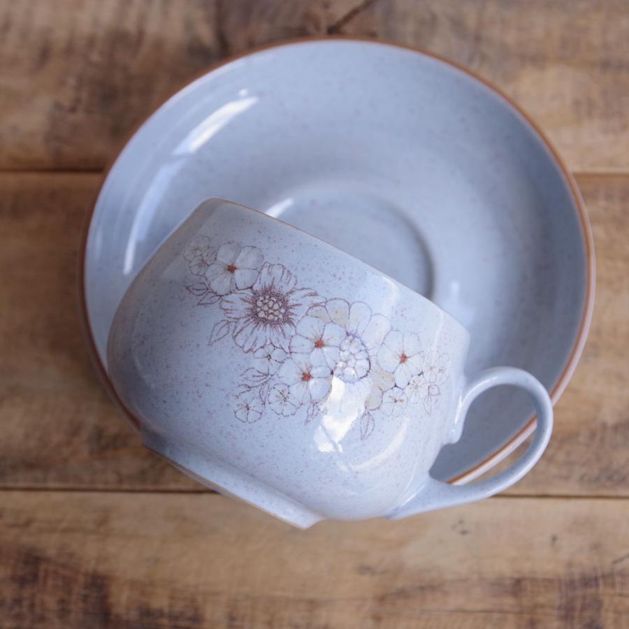 Denby デンビー リフレクションズ 花柄 ティーカップ ソーサー Denby デンビー リフレクションズ 花柄 ティーカップ ソーサー