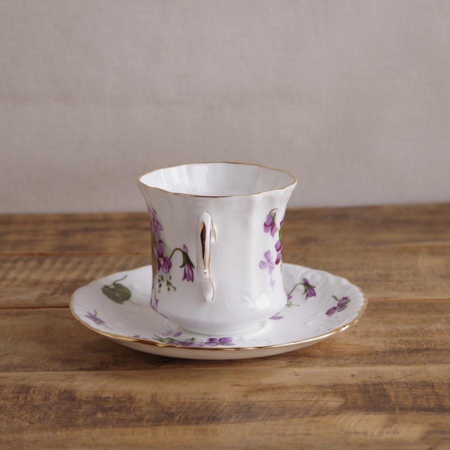 ハマースレイ ヴィクトリアンバイオレット すみれ花柄 コーヒーカップ ソーサー Hammersley Victorian Violets  #220418-2