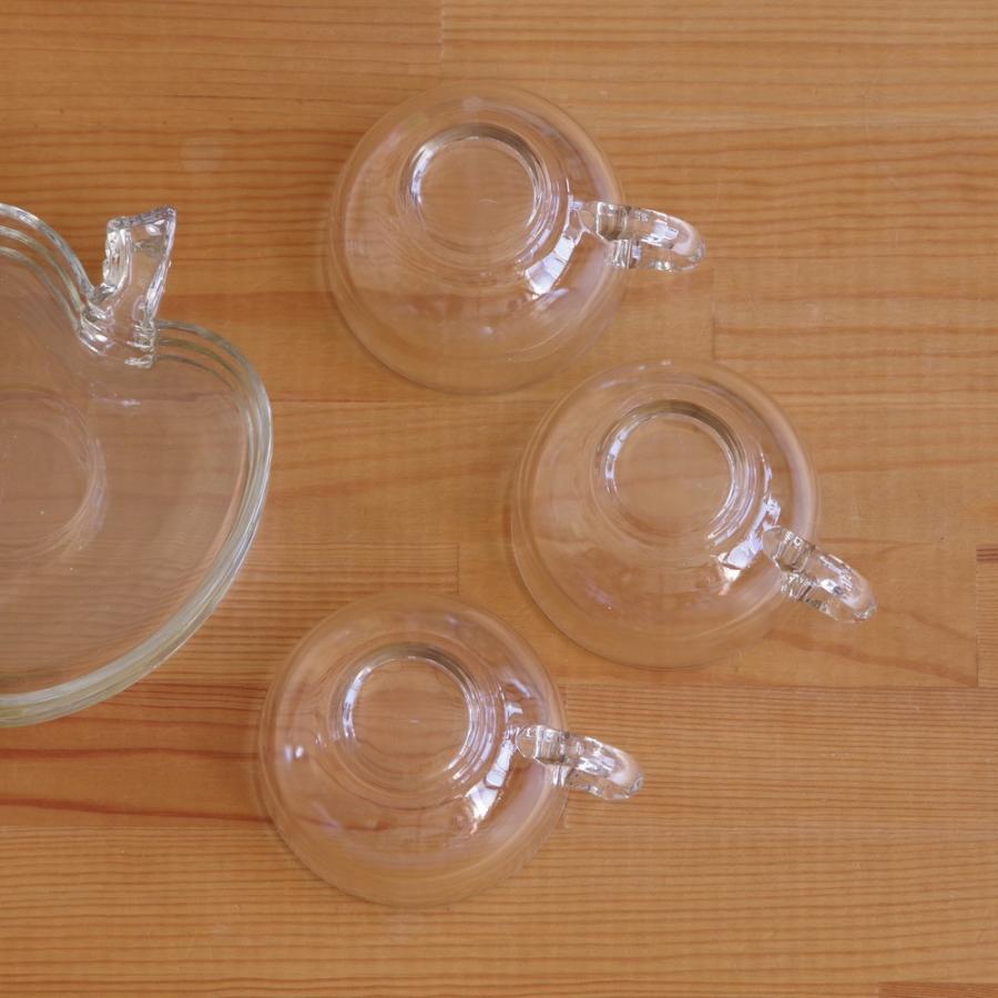 ガラス食器 ティーカップ ソーサー りんご型 ヴィンテージ ガラス食器 ティーカップ ソーサー りんご型 ヴィンテージ