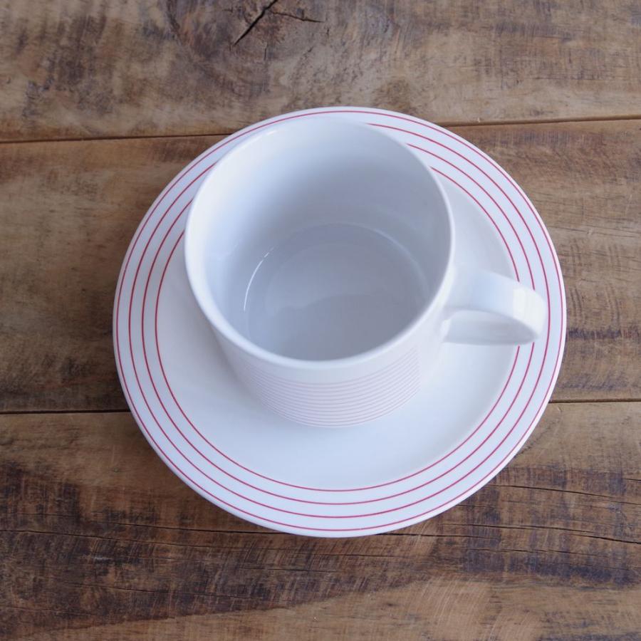 イギリス ヴィンテージ 食器 コーヒーカップ ソーサー ホーンジー HORNSEA リニア Linear 赤 ボーダー#231123-1~3｜flohmarkt｜07