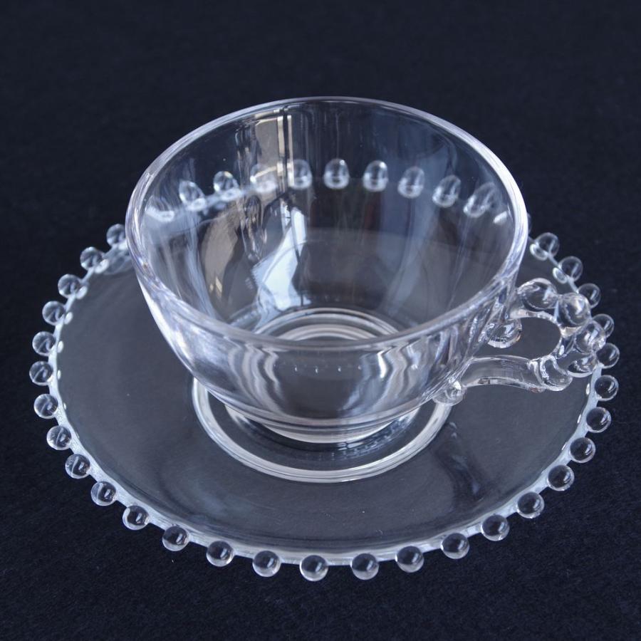 アメリカ ヴィンテージ 食器 インペリアルグラス ガラス ティーカップ ソーサー キャンドルウィック 23072216 レトロ