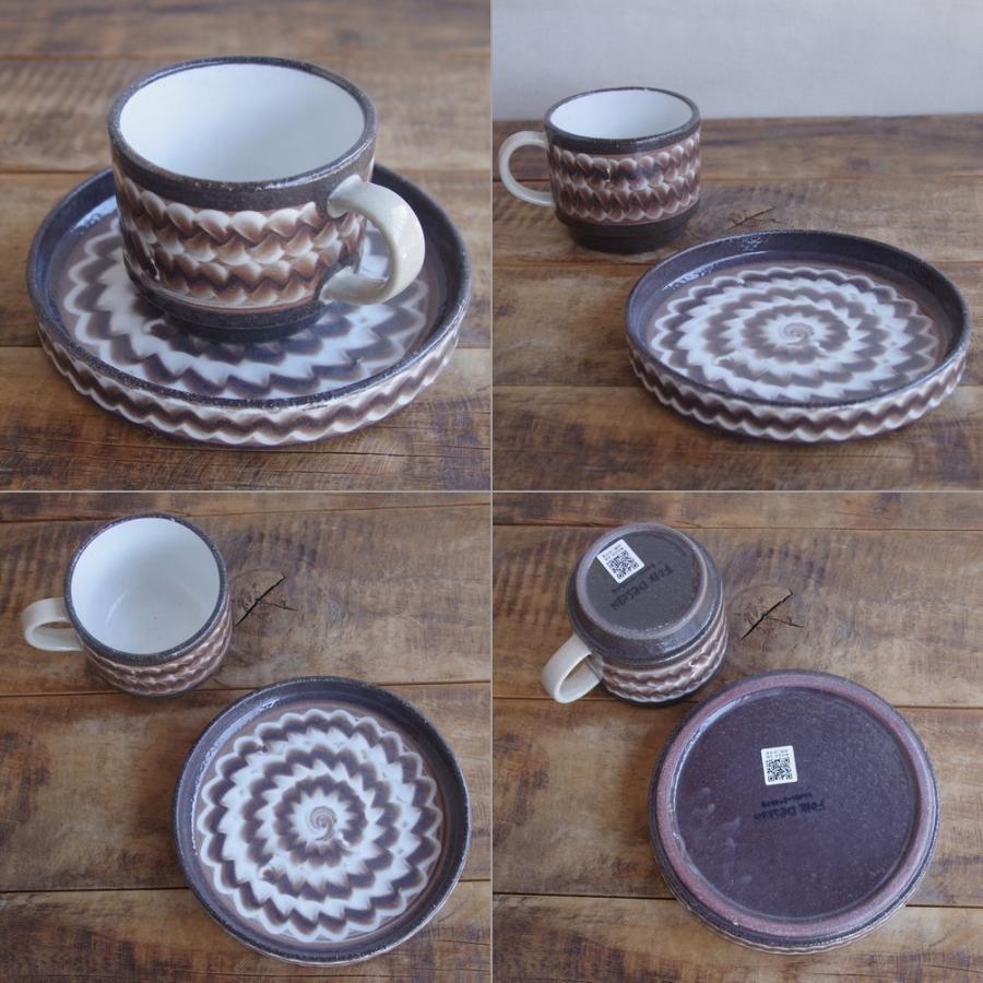 波佐見焼 コーヒーカップ ソーサー Folk Design 陶器 土もの 青釉打ち