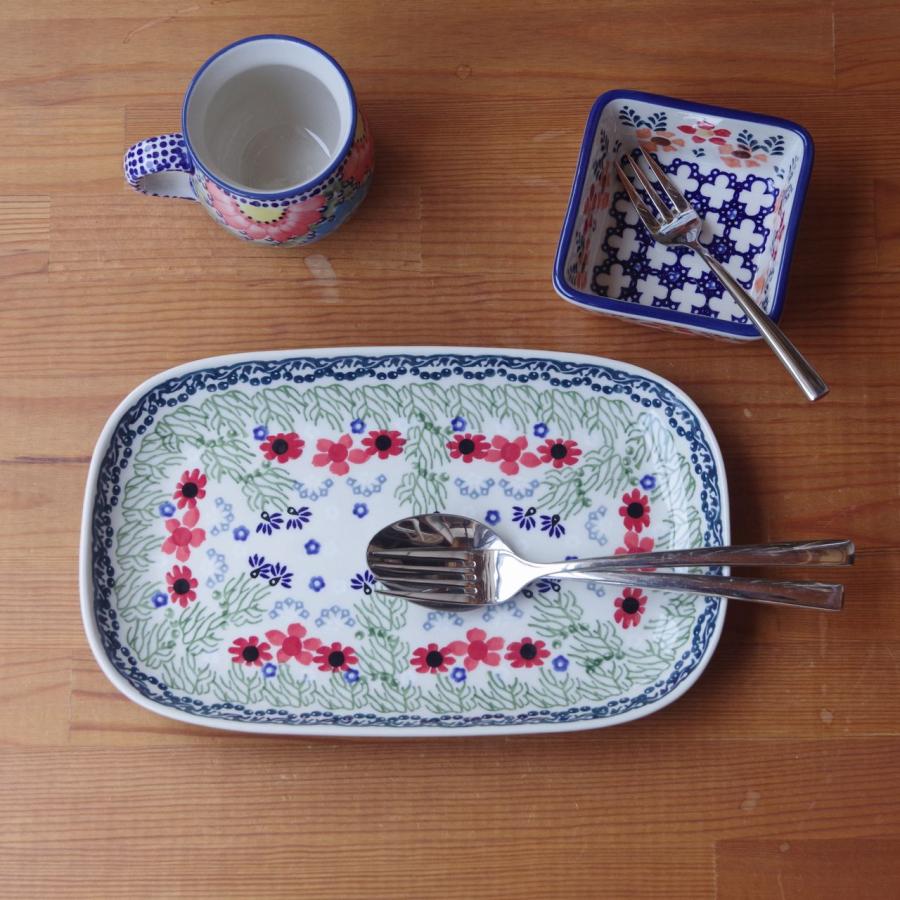 ポーリッシュポタリー ポーランド食器 スクエアプレート 大皿 盛り皿