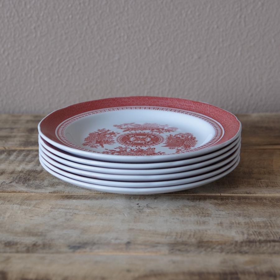 Spode スポード アンティーク お皿 赤 デザートプレート ケーキ皿 15cm
