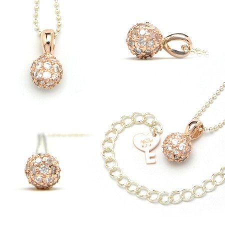 ピンクピンクシルバー PinkPinkSilver ネックレス レディース アクセサリー ブリリアン ボール CZ ペンダント シルバーチェーン付き ArisaHnasaki｜flora-de-stt｜02