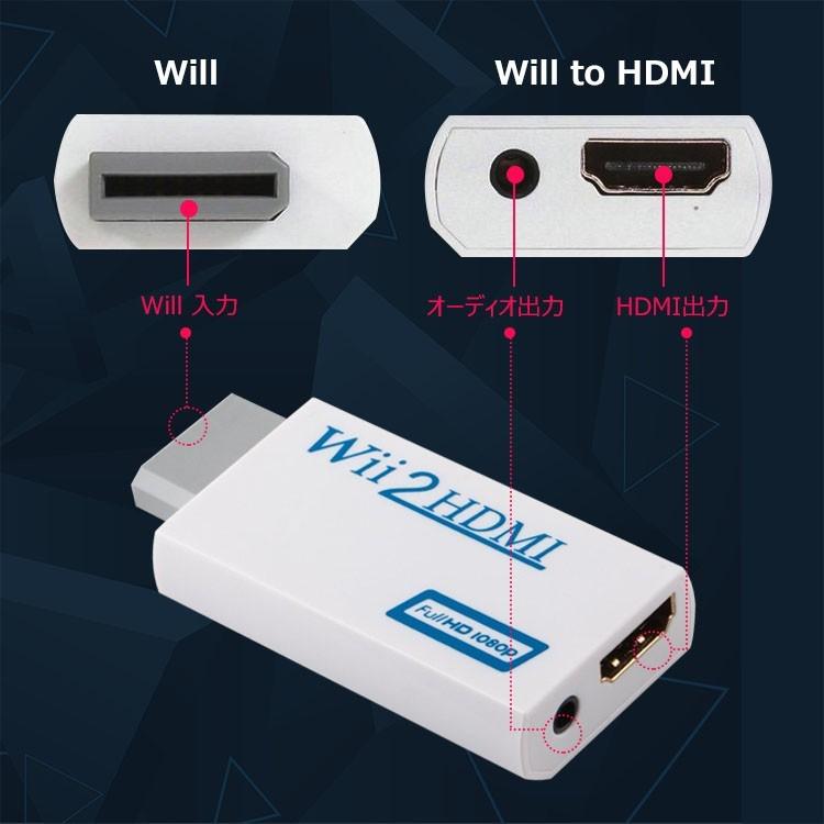 wii 変換アダプター Wii to HDMI コンバーター Wii専用HDMI コンバーター アップコンバーター 3.5mmオーディオ｜flora-s｜05