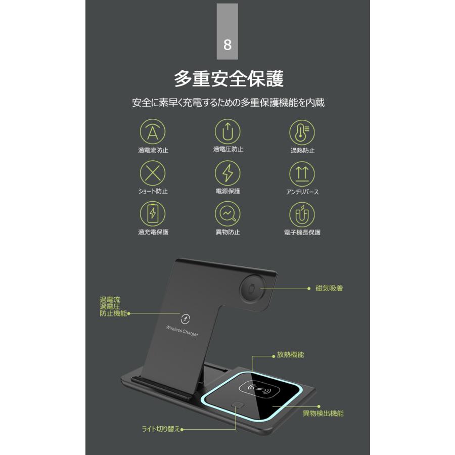 ワイヤレス充電器 折り畳み式 ワイヤレス 充電器 3in1 最大15w iPhone