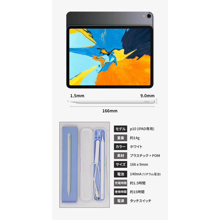 ipad Pro バッテリー92% タッチペン付き 256GB 2025発売モデルの対応表更新】エアリア iPad専用 バッテリー搭載 ペン
