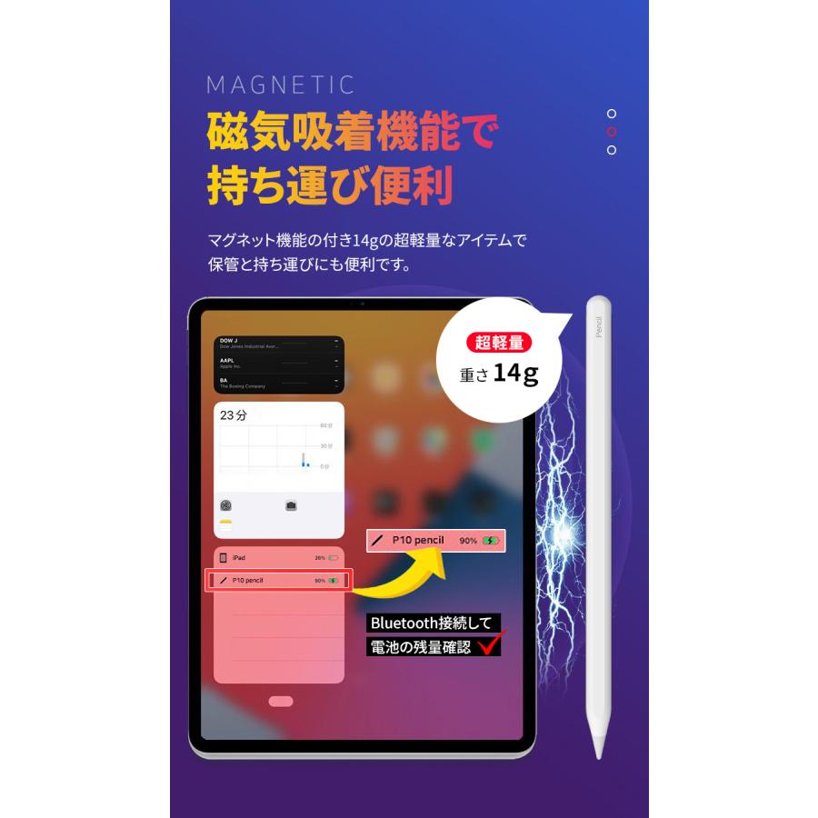 ipad スタイラスペン タッチペン 第9世代 極細 電池不要 替え芯付き 超