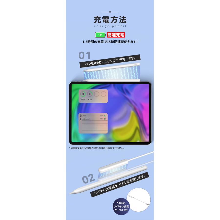 ipad スタイラスペン タッチペン 第9世代 極細 電池不要 替え芯付き 超